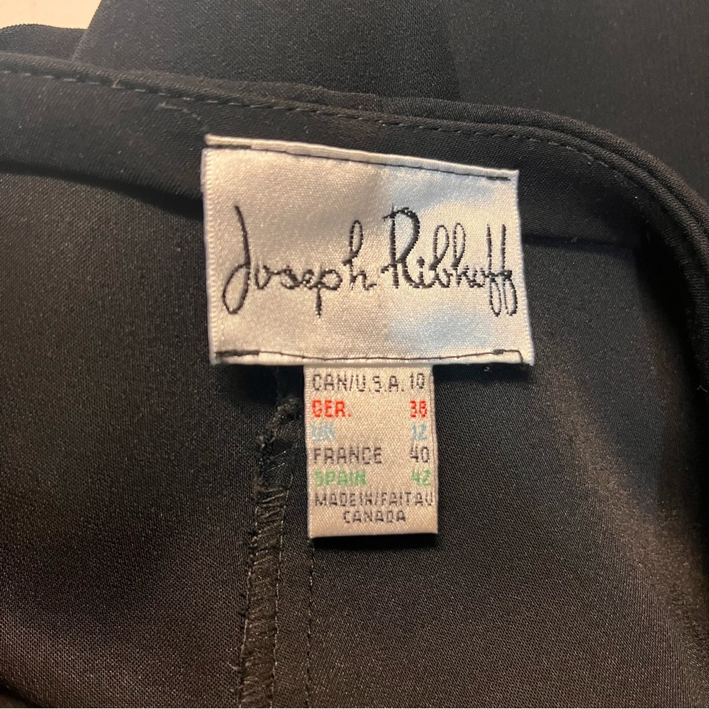 Joseph Ribkoff High Waisted Front Zip Black Dress Pants Straight Leg, size 10 - Picture 9 of 12